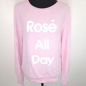 NWT Dream Scene Rose All Day Piling Textured Soft Pullover Long Sleeve Sweater